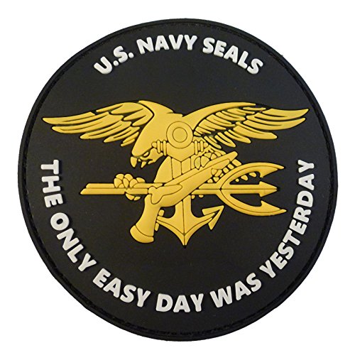 US Navy Seals The Only Easy Day Was Yesterday DEVGRU NSWDG Morale PVC 3D Touch Fastener Patch (Multicoloured) von LEGEEON