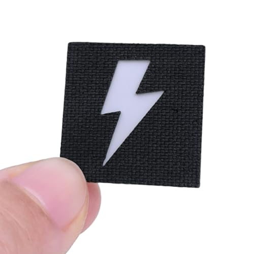 Mini Lightning Bolt Taktischer Laser-cut Patch [Schwarz,Weiß] Patches Klett Militär Klettpatch Lustig von LEGEEON