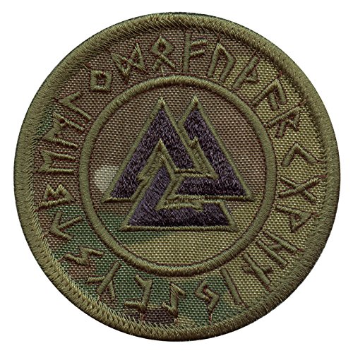 Multicam Valknut Viking Norse Runic Heathen Pagan Odin God Rune Morale Tactical Fastener Patch von LEGEEON