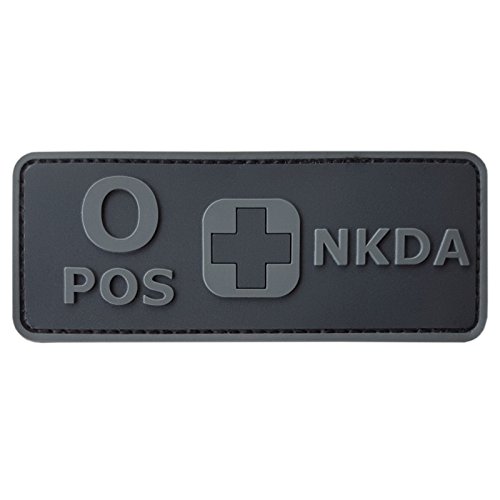 OPOS Blood Type NKDA ACU Subdued Tactical No Drugs Allergies PVC Rubber 3D Fastener Patch von LEGEEON