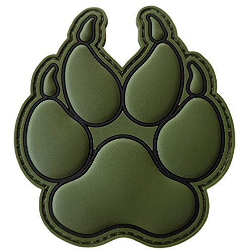 K9 Paw PVC Hundepatch kompatibel mit Velcro Patches für Hundegeschirre,Hundepatches,Hutpatches,PVC Patches,Molle Patches (OD Grün) Klettverschluss aufnäher lustige von LEGEEON