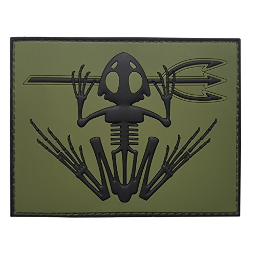 Olive Drab US Navy Seals Bone Frog Skull Skeleton DEVGRU OD Morale PVC Hook Patch von LEGEEON