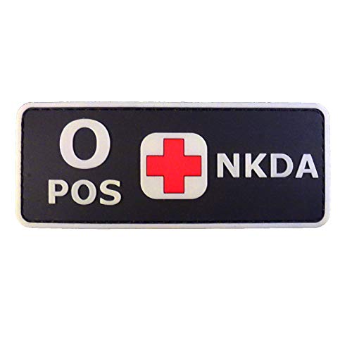 PVC Rubber 3D GITD Touch Fastener Patch Blood Type NKDA Glow in the Dark Combat Tactical GID von LEGEEON