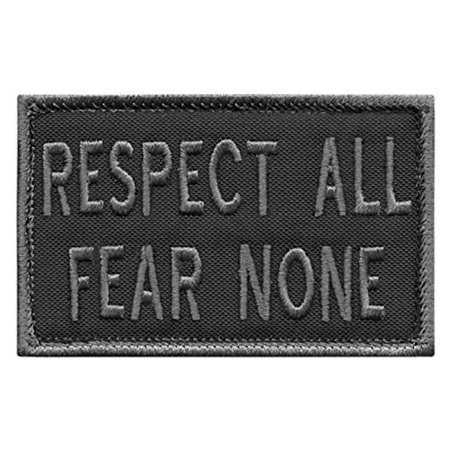 Respect All Fear None Blackout Subdued 2x3.25 Morale Tactical Fastener Patch von LEGEEON