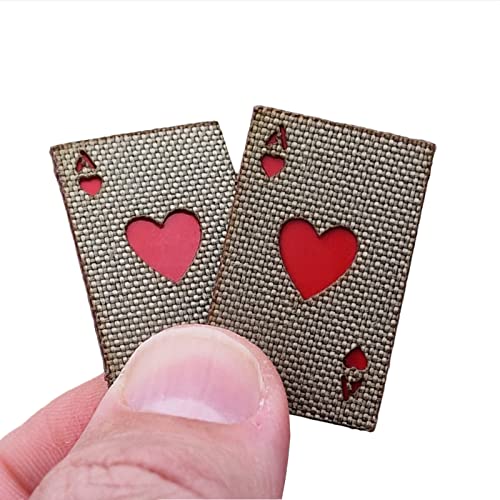 Set of 2 Mini Ace of Hearts Patches Playing Card Cat Eye Lasercut von LEGEEON