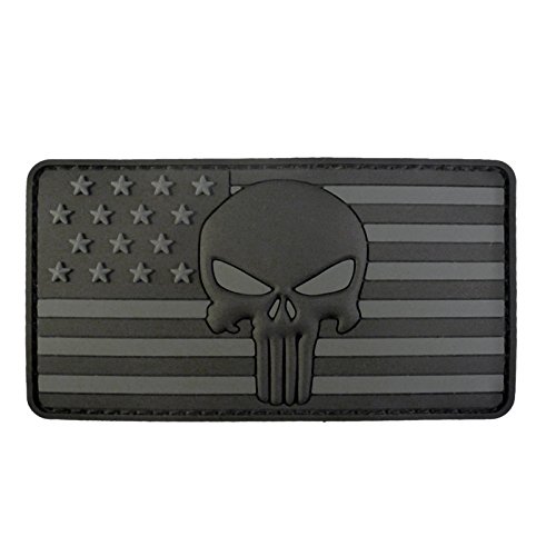 Skull America Flag PVC Patch (Blackout Subdued) von LEGEEON