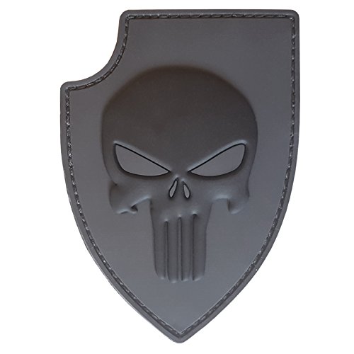 Skull Shield Morale Tactical PVC Patch (Blackout Subdued) von LEGEEON