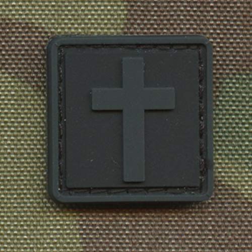 Small Mini 1x1 Crucifix Jesus Christ Blackout Subdued Christian Tactical Morale PVC Rubber Touch Fastener von LEGEEON