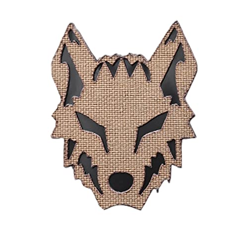 Small Tactical Wolf Patch Tan Coyote Military Morale Lasercut von LEGEEON