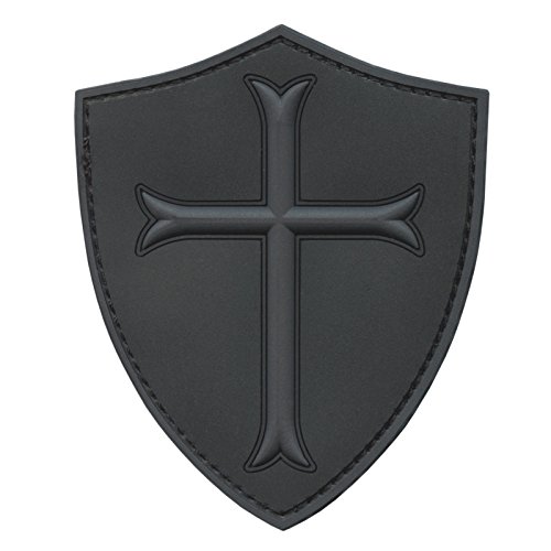 Crusader Patch PVC Kreuz Patch kompatibel mit Velcro Patches für Rucksäcke,Hut Patches,PVC Patches,Patches für Mützen,Seals Patches,Devgru Patches,Ritter Templer Patch (Blackout Subdued) von LEGEEON