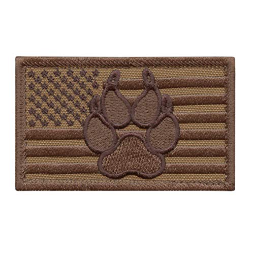 Tan USA American Flag K-9 Patch - Hunde Patches für Geschirr,Dog Handler Coyote Brown Morale Tactical Embroidery Touch Fastener Patch kompatibel mit Velcro Patches Klett Klettpatch Militär von LEGEEON