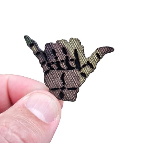 Tiny Shaka Hang Loose Lasercut Patch Morale [Multicam] Klettverschluss Aufnäher von LEGEEON