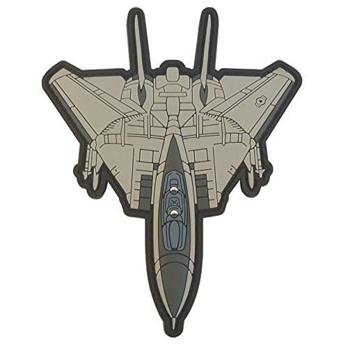 PVC Grumman F-14 Tomcat Fighter Patch [Schwarz und Grau] kompatibel mit Velcro Patches für Rucksäcke,PVC Patches,Patches für Westen,Morale Patches,Taktische Patches,Plattenträger Patches von LEGEEON