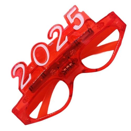 2025 Neujahrsparty-Brille, blinkende Brille, buntes LED-Licht, Neujahrsparty-Brille für Weihnachten von LEIDJGUN