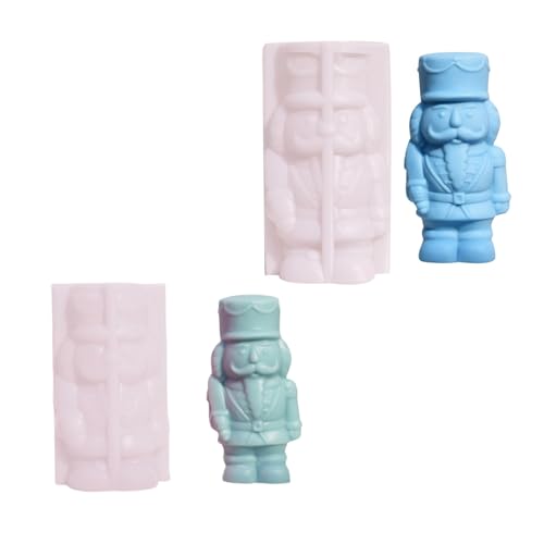 2pcs Soldat Statue Silikonformen Für Epoxidharz Kerze Home Dekoration Schokoladen Fondant Silikonformen Zum Backen von LEIDJGUN