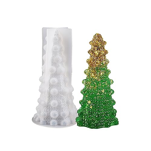 3D Weihnachtsbaum Silikonform Kristall Epoxidharz Form Nachtlicht Desktop Dekoration Tropfen Kleber Gipsform Handwerk von LEIDJGUN