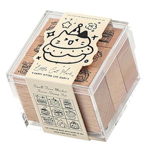 Cartoon Holzstempel Dekorativer Stempel Schöne Katzen Stempel Tierstempel Für Zeitschriften Grußkarten Scrapbooking von LEIDJGUN