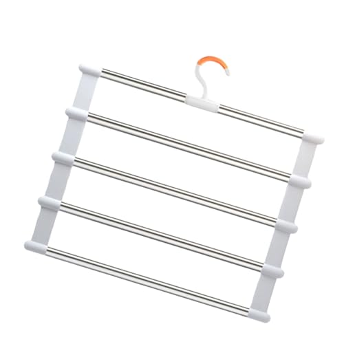 Einfacher Speicher Mehrstufiger Metallhosen Kleiderbügel Easy Storage Multi Layer Folding Pant Hanger Organisatoren Mit Starkem Clip von LEIDJGUN