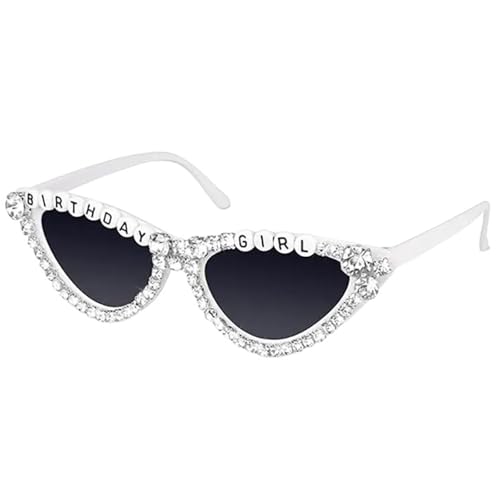 LEIDJGUN Brille Geburtstag Mädchen Brille mit Strass Party Brille Geburtstag Königin Brille von LEIDJGUN