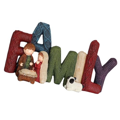 LEIDJGUN Harznativität Display Mit Heiliger Familie Und Liebesstatue Für Winter Home Decoration Religiöse Inspiration Heilige Statue von LEIDJGUN