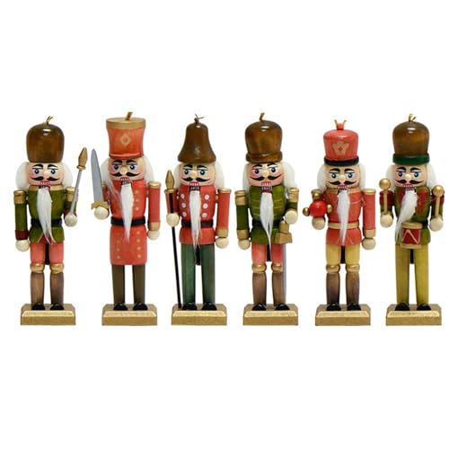 LEIDJGUN Holiday Wood Nussknacker Traditionelle Figuren Markante Holz Nussknacker Sildiers Set Urlaub Tischdekoration von LEIDJGUN