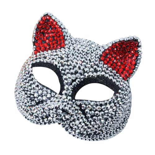 LEIDJGUN Strass-Dekoration, Maskerade, halbes Gesicht, Halloween, Cosplay, für Damen, Herren, Cosplay, Party, Fotografie von LEIDJGUN