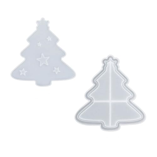 LEIDJGUN Weihnachtsbaum-Schneeflocken-Tassenmatte für Weihnachten, Halloween, Tassenform, Totenkopf, Kürbis, Tassenmatte, Harzform von LEIDJGUN