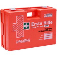 LEINA-WERKE Erste-Hilfe-Koffer Pro Safe plus Hygiene & Desinfektion DIN 13169 + Erweiterung orange von LEINA-WERKE