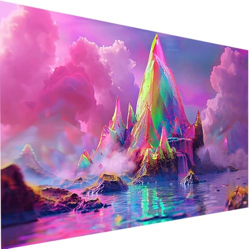 Malen Nach Zahlen Erwachsene See, Malen Nach Zahlen Bastelset Erwachsene, DIY Malen Nach Zahlen Kinder Aurora mit Pinseln und Acrylfarben Handgemalt Ölgemälde Set für Haus Deko mit Rahmen 80x160cm 7-G von LEIRUIMO