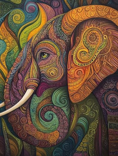 Malen Nach Zahlen Erwachsene Tier, Malen Nach Zahlen Kinder, Paint by Numbers Adults Elefant Malen Nach Zahlen Ab 9 Jahre Mädchen, Bastelset Erwachsene, Wanddeko Geschenke für Frauen 70x95cm -2m99 von LEIRUIMO