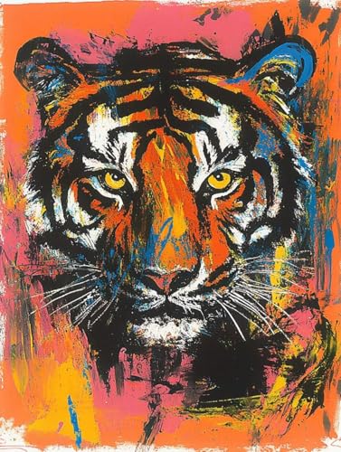 Malen Nach Zahlen Erwachsene Tier, Malen Nach Zahlen Kinder, Paint by Numbers Adults Tiger Malen Nach Zahlen Ab 9 Jahre Mädchen, Bastelset Erwachsene, Wanddeko Geschenke für Frauen 70x95cm -8m55 von LEIRUIMO