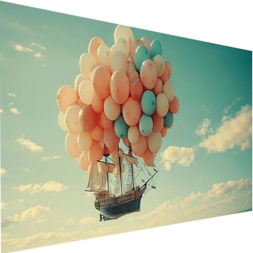 Malen Nach Zahlen Erwachsene mit Rahmen Himmel, Malen Nach Zahlen Ballon DIY Handgemalt Ölgemälde Leinwand Kit für Anfänger, Acrylfarbe Malen Nach Zahlen Kinder 40x80cm für Geschenke Home Dekor t-9 von LEIRUIMO