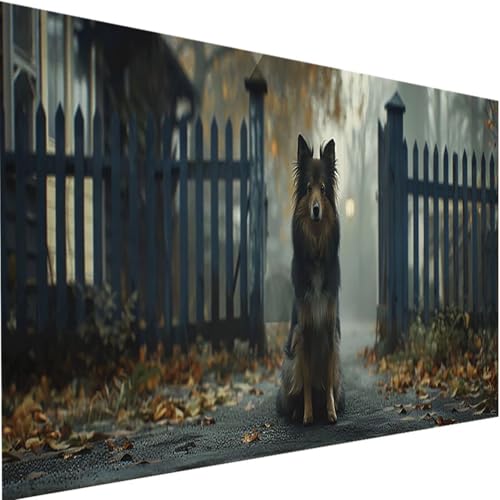 Malen Nach Zahlen Erwachsene mit Rahmen Hund, Malen Nach Zahlen Tier DIY Handgemalt Ölgemälde Leinwand Kit für Anfänger, Acrylfarbe Malen Nach Zahlen Kinder 40x80cm für Geschenke Home Wand Dekor 3-1 von LEIRUIMO