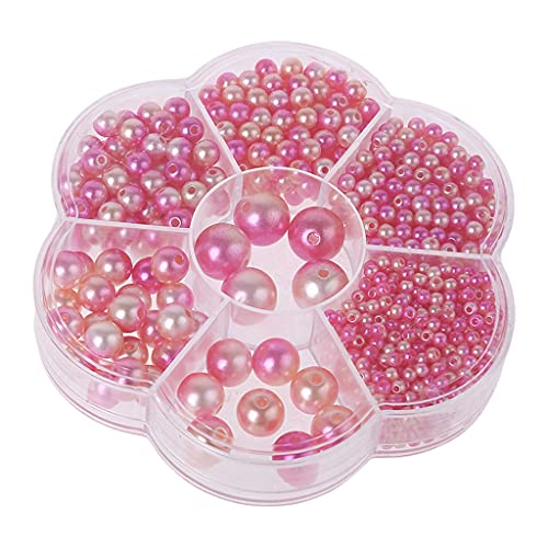 1 Box Meerjungfrauen-Perlen mit runden Löchern, gemischte Farben, magische Perlen zum Basteln, 3/4/5/6/8/10/12 mm von LEJIAJU