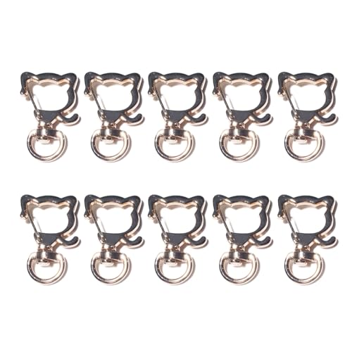 10 x Metall-Karabiner, unregelmäßige Form, Schlüsselanhänger, Herzform, Schlüsselanhänger, Blumen-Wirbel, Karabinerhaken für Bastelbänder von LEJIAJU