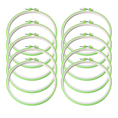 LEJIAJU 10 Stück Runde Stickrahmen Verstellbare Kreuze Nährahmen Stickrahmen Nähwerkzeug Für Bastelbegeisterte von LEJIAJU