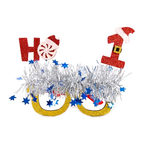 LEJIAJU Glitzernde Weihnachtsbrille Urlaub Party Brille Weihnachten Brillenrahmen für Erwachsene Kinder Weihnachten Maskerade von LEJIAJU