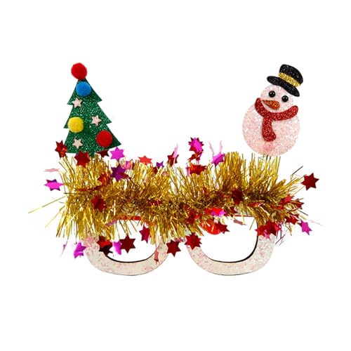 LEJIAJU Glitzernde Weihnachtsbrille Urlaub Party Brille Weihnachten Brillenrahmen für Erwachsene Kinder Weihnachten Maskerade von LEJIAJU