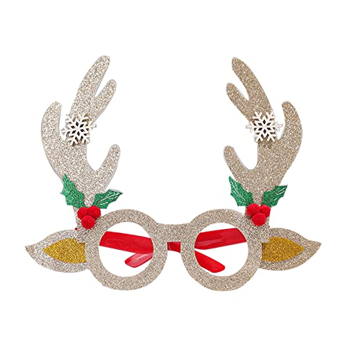 LEJIAJU Weihnachten Rentier Geweih Haarreifen Weihnachten Stirnband Kopfbedeckung Glitzer Rentier Kopfschmuck Brille Rahmen Requisiten von LEJIAJU