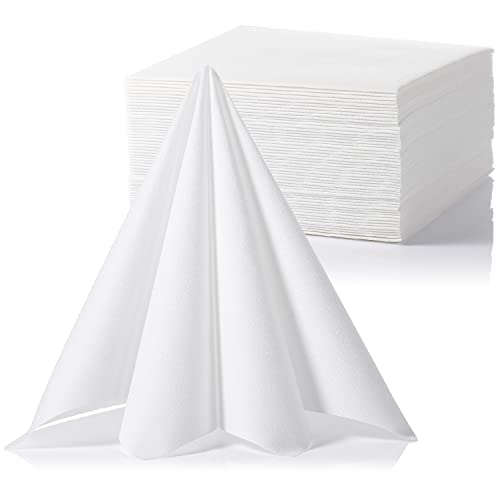 LEKOCH 50 PCS Einweg Servietten Weiß, Air Laid Stoffähnlich Servietten Für Hochzeit Premium QUALITÄT,40x40 von LEKOCH