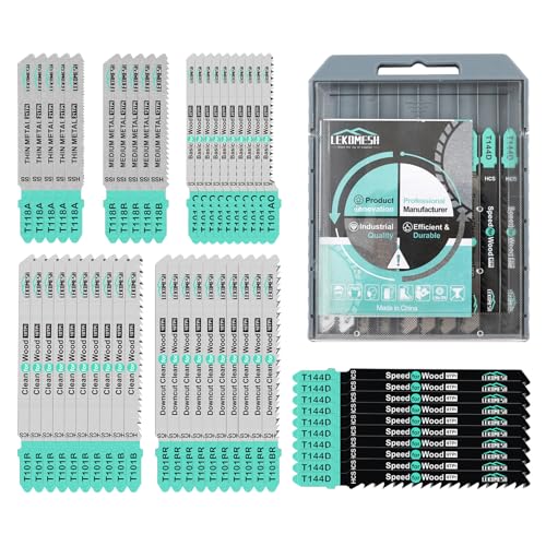 LEKOMESH 50 Stück Stichsägeblätt Set - T-Schaft Stichsägeblätter für Holzbearbeitungswerkzeug für Schneiden von Holz, Metal LEKOMESH 50 Stück Stichsägeblätt Set - T-Schaft Stichsägeblätter für Holzbearbeitungswerkzeug für Schneiden von Holz, Metal von LEKOMESH