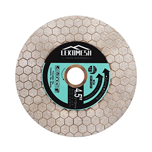 LEKOMESH Tile Blade 4.5"/115mm Diamond Saw Blade Hexagon Design for Cutting and Grinding Granite Marmor Keramik Porzellan Tile,Arbor 7/8"-5/8" von LEKOMESH