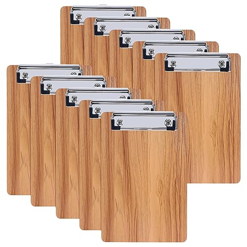 LELADY Klemmbrett A6, 10 Stück Mini Klemmbrett, Klemmbrett aus Holz, Schreibbrett Klemmbrett mit Metalklemme, Pad Halter Clipboard, Zwischenablage Schreibblock, A6 Clipboard von LELADY JEWELRY