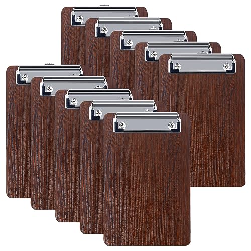 LELADY Klemmbrett A6, 10 Stück Mini Klemmbrett, Klemmbrett aus Holz, Schreibbrett Klemmbrett mit Metalklemme, Pad Halter Clipboard, Zwischenablage Schreibblock, Clipboard A6 von LELADY JEWELRY