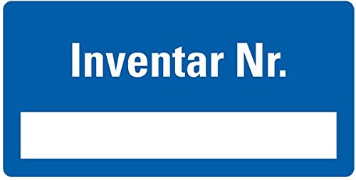 LEMAX® Inventaretikett Inventar-Nr.,blau,Dokumentenfolie,Spezialkleber,40x20mm,16/Bogen von LEMAX