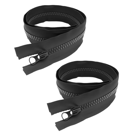 2 Stück Reißverschluss 80cm, Hochwertiger Zipper mit Leichtgängigem Verschluss, Universell Einsetzbar für Kleidung, Taschen, Bettwäsche, schwarz 2 Stück Reißverschluss 80cm, Hochwertiger Zipper mit Leichtgängigem Verschluss, Universell Einsetzbar für Kleidung, Taschen, Bettwäsche, schwarz von LEMLIN