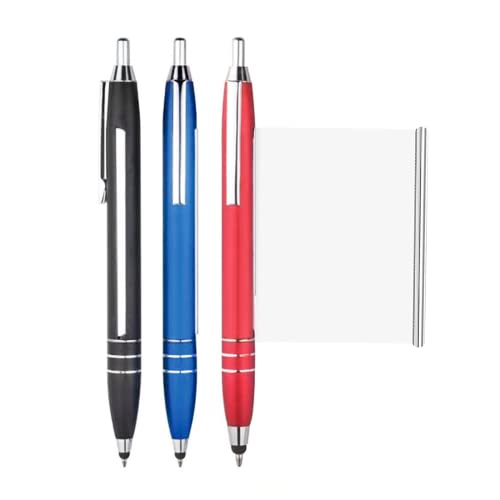 LEMONSTONE Pack of 3 Spicker Stift,Spicker,Spicker Gadgets, Stift mit Spickzettel,Spicker Gadgets Schule,Kugelschreiber mit Spickzettel,Ballpoint Pens for School,Office,Business (Black, Blue, Red) von LEMONSTONE