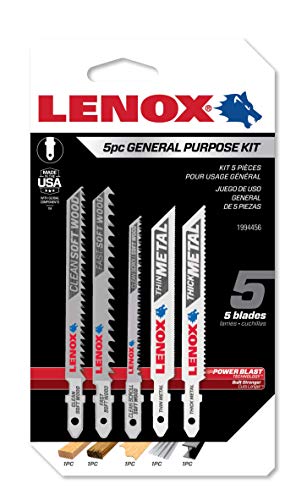 LENOX Tools 1994456 T-Shank General Purpose Jig Saw Blade Assortment, 5Piece von LENOX