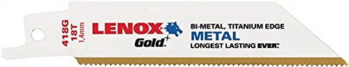 Säbelsägeblatt L.78mm Lenox Gold f.Metall 18Z./Zoll LENOX, 5 St. von LENOX