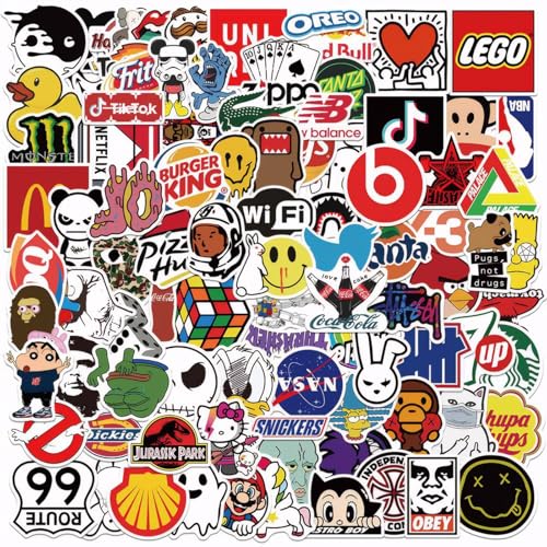 Coole Sticker,Sticker Pack,Aufkleber Sticker Set 101 Stück,Skateboard Sticker,Stickerbomb,Graffiti-Aufkleberpaket für Erwachsene,Jugendliche,Skateboard,Fußball,Laptop,Handy,Helm,Motorrad,Auto,Fahrrad von LEOEASIY